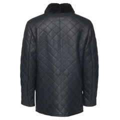 Drew Navy quilted sheepskin shearling coat