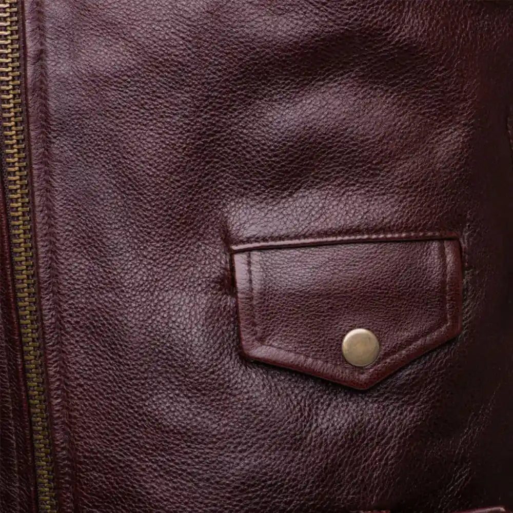 Elliot Oxblood Belted Leather Biker Jacket