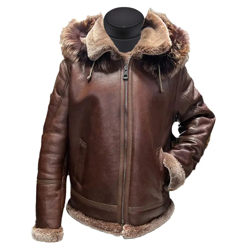 Felix Brown bomber jacket with hoodie