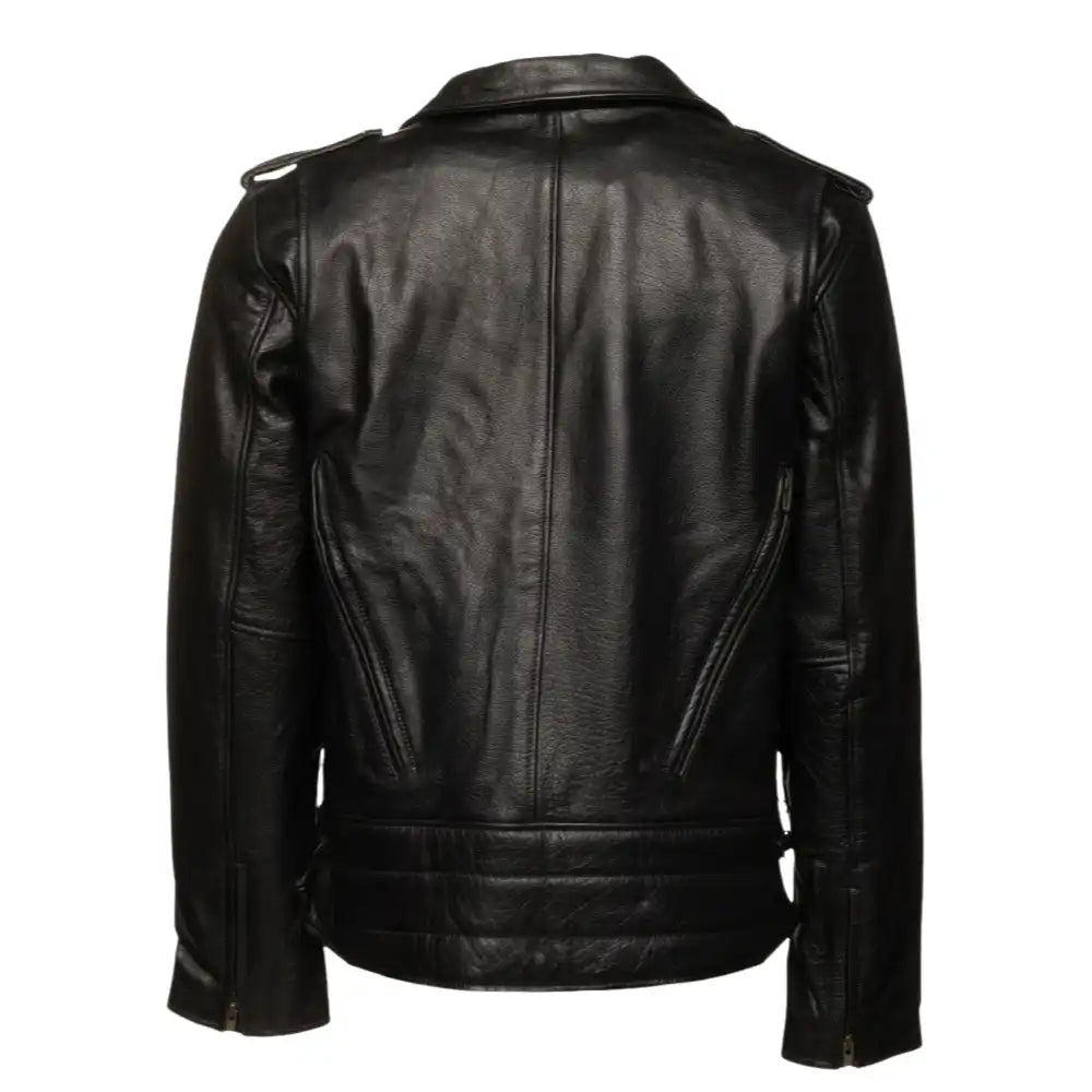 Flint Black Double Rider Leather Motorcycle Jacket