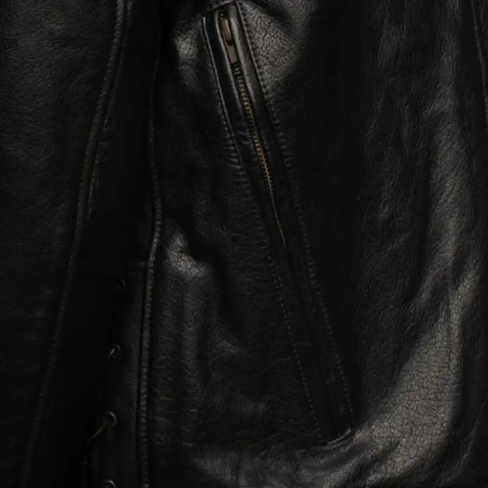 Flint Black Double Rider Leather Motorcycle Jacket