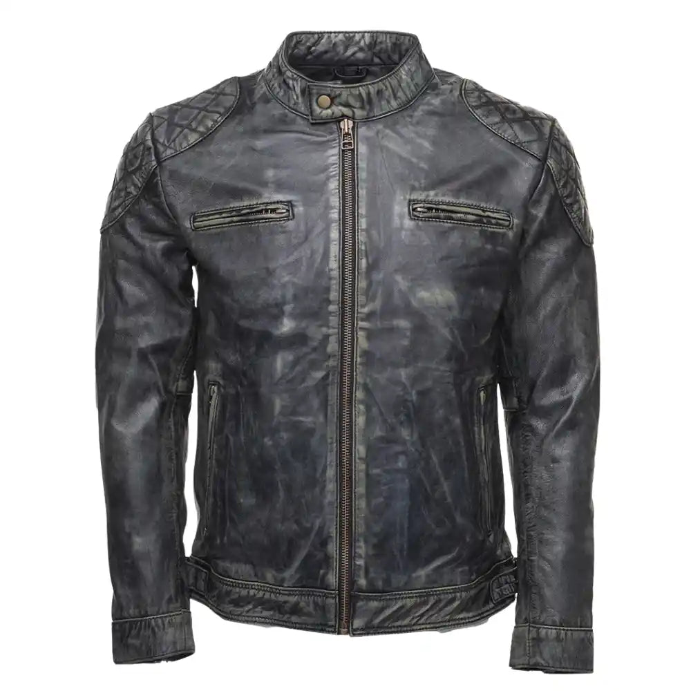 Grayson stone wash Cafe Racer jacket