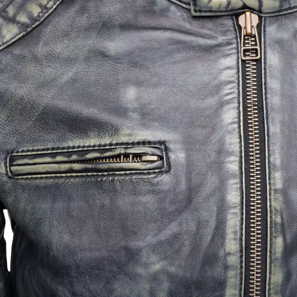 Grayson stone wash Cafe Racer jacket