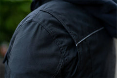 Grey Hooded Air-Ventilation Textile Leather Motorcycle Jacket