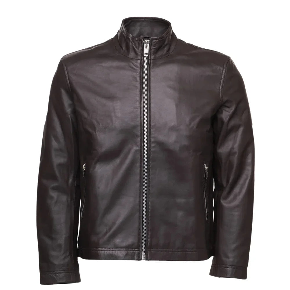 Henry Mateo Dark Brown leather jacket
