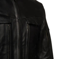 Huxley Black Leather Motorcycle Jacket