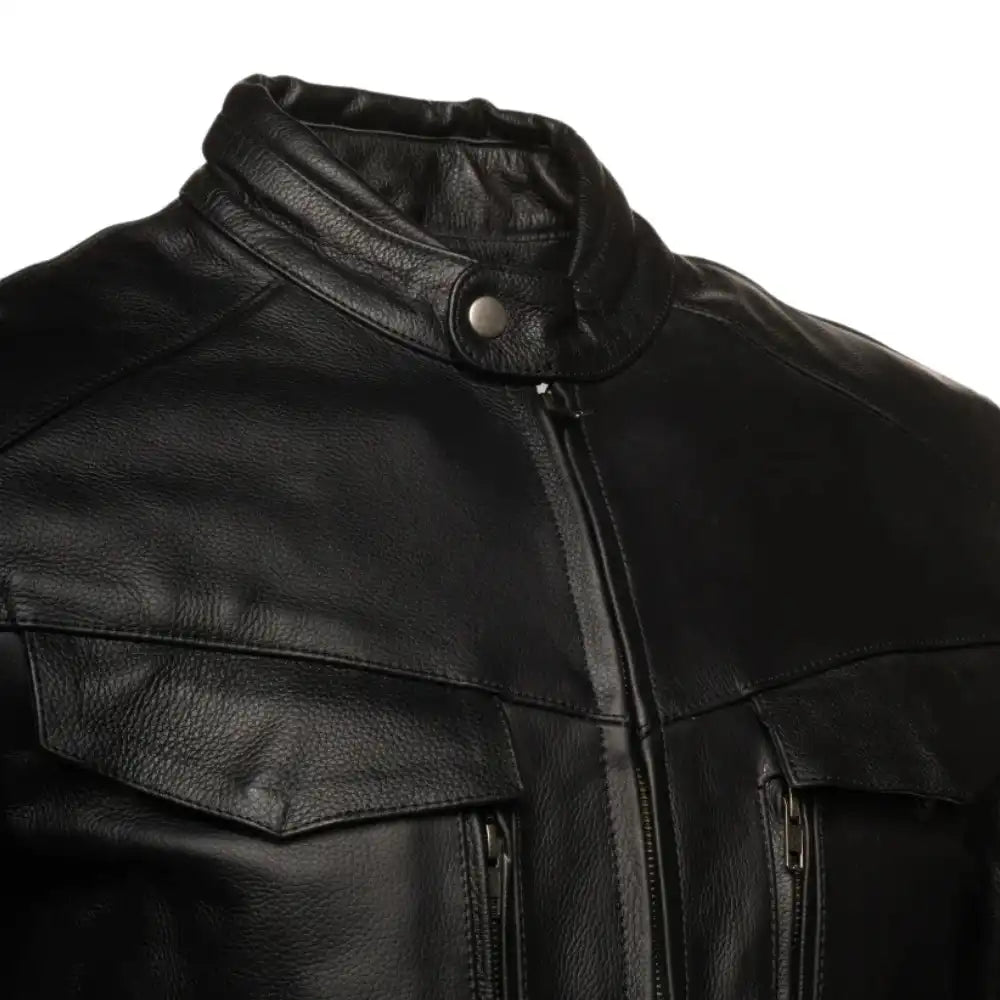 Huxley Black Leather Motorcycle Jacket
