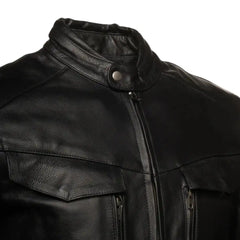 Huxley Black Leather Motorcycle Jacket