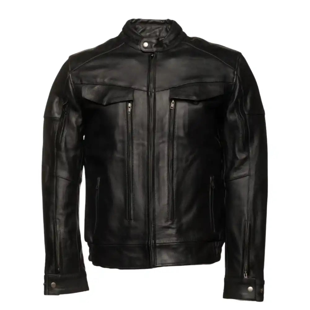 Huxley Black Leather Motorcycle Jacket