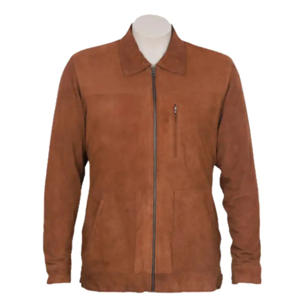 Jace tan suede leather jacket