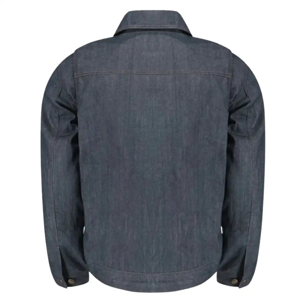 Julian Armored Blue Denim Leather Motorcycle Jacket with Kevlar Lining