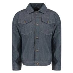 Julian Armored Blue Denim Leather Motorcycle Jacket with Kevlar Lining