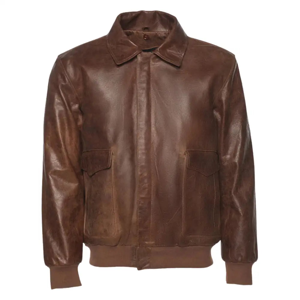Laurent Vintage Brown A2 bomber Jacket