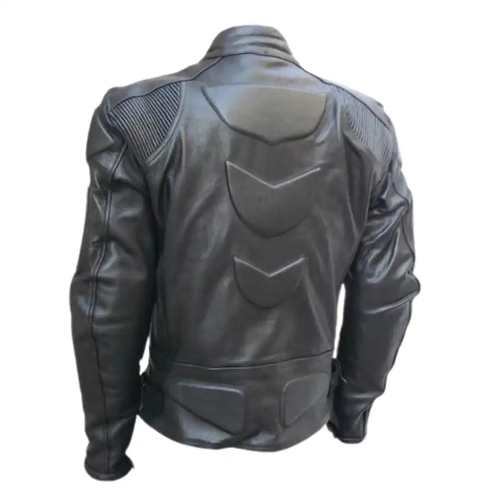 Leather Motorcycle Jacket with Armor Protection