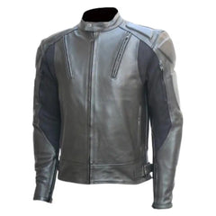 Leather Motorcycle Jacket with Armor Protection