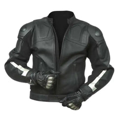 Leather Motorcycle Racer Jacket with Armor