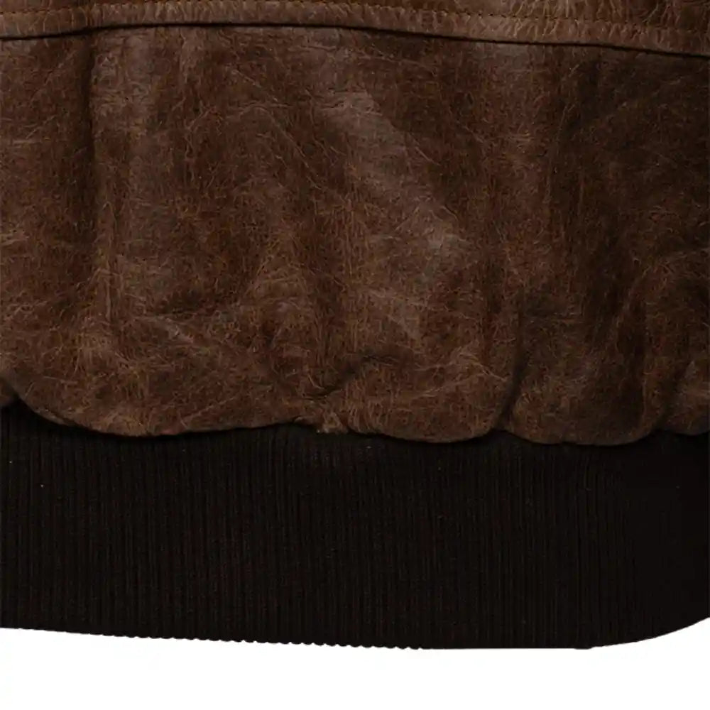 Levi Brown Oiled leather Bomber jacket