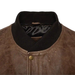 Levi Brown Oiled leather Bomber jacket