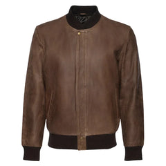 Levi Brown Oiled leather Bomber jacket