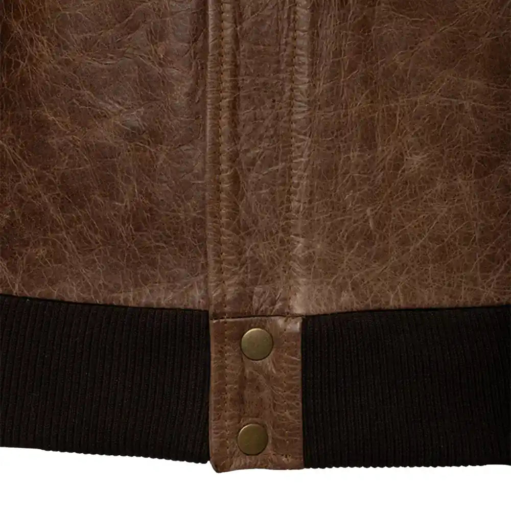 Levi Brown Oiled leather Bomber jacket