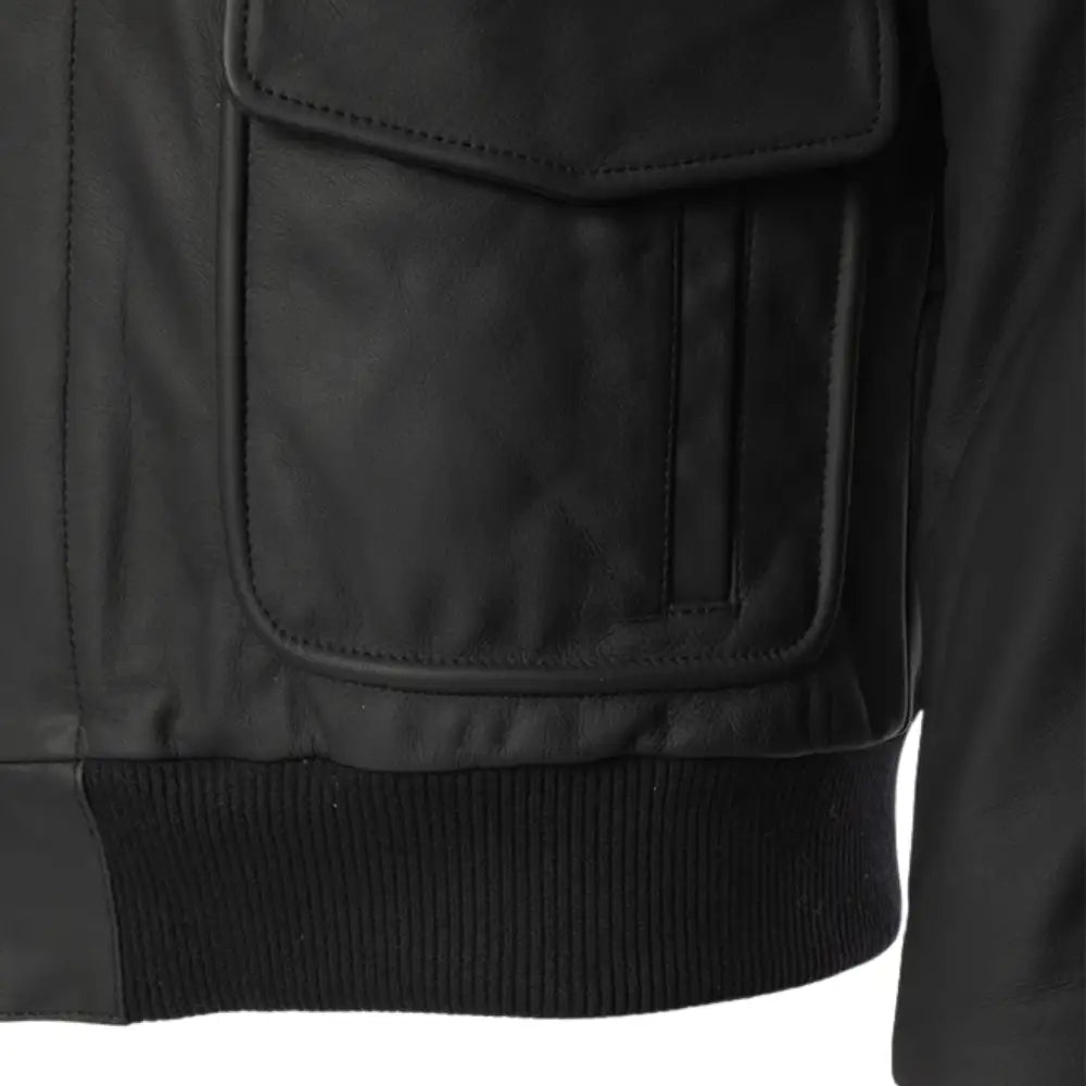 Matte Black A2 Bomber Leather jacket