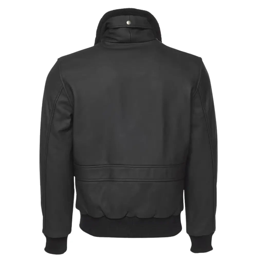 Matte Black A2 Bomber Leather jacket