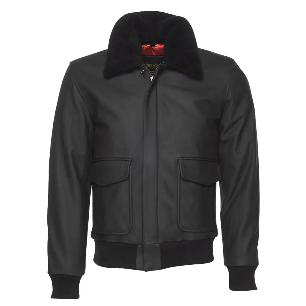 Matte Black A2 Bomber Leather jacket