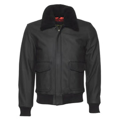 Matte Black A2 Bomber Leather jacket