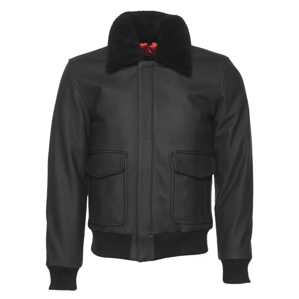 Matte Black A2 Bomber Leather jacket