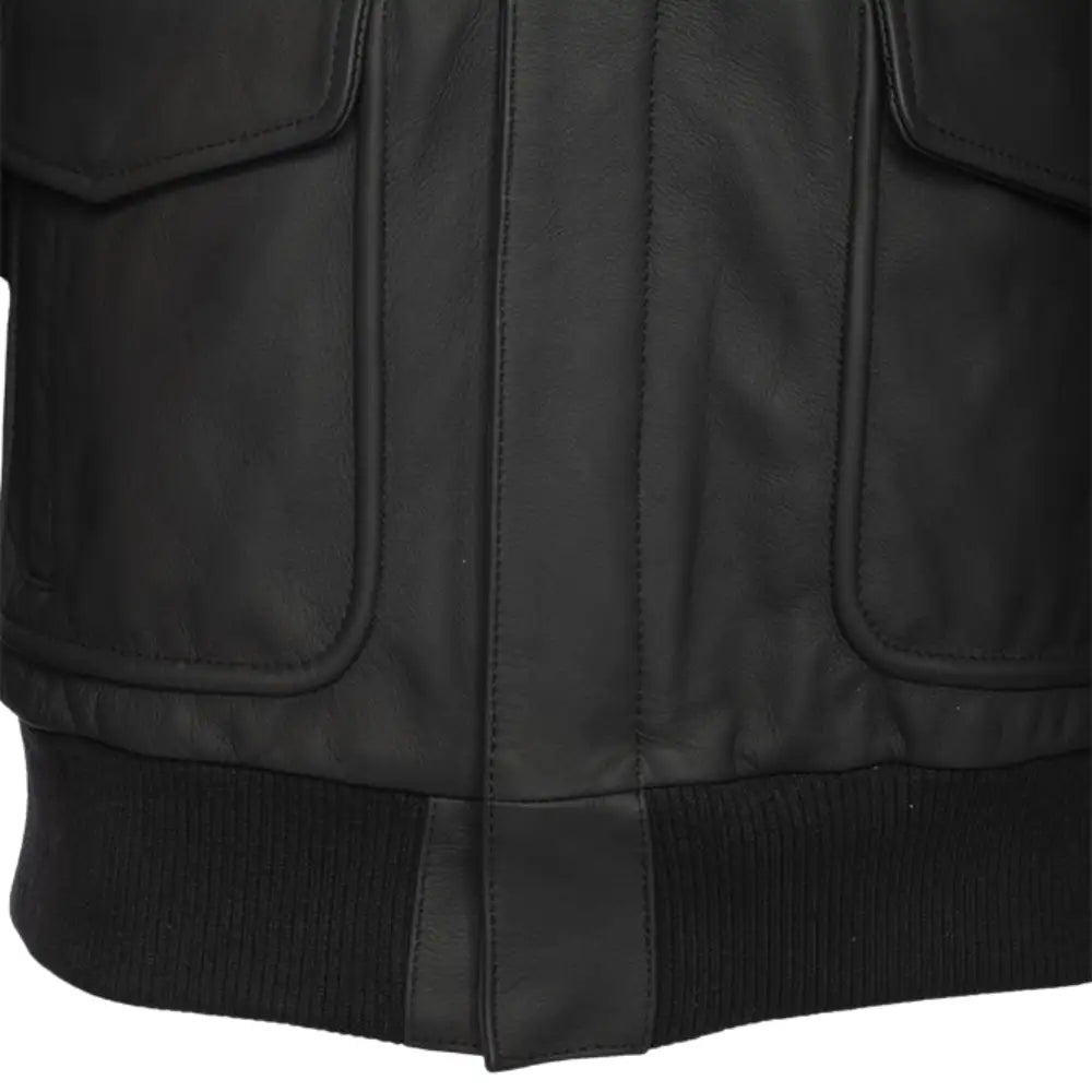 Matte Black A2 Bomber Leather jacket