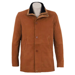 Maxim Tan Suede buttoned up coat