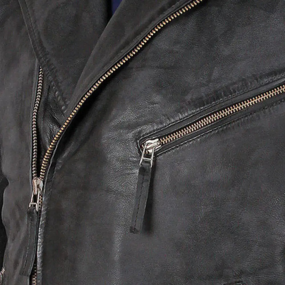 Men's Radom Black Leather Biker Jacket