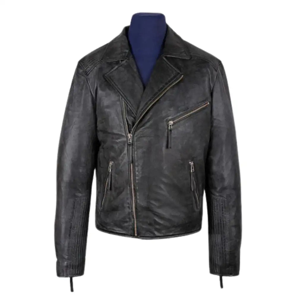 Men's Radom Black Leather Biker Jacket