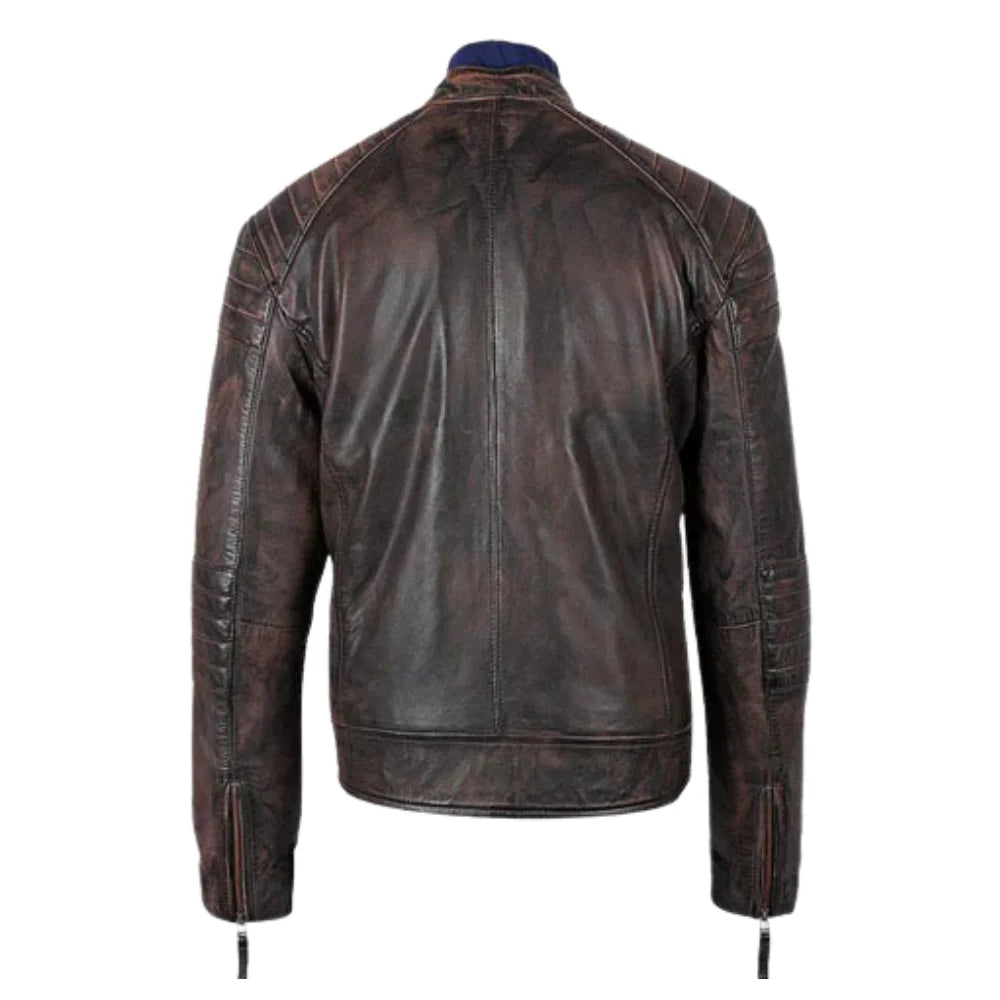 Men's Benton Distressed moto style Leather Jacket