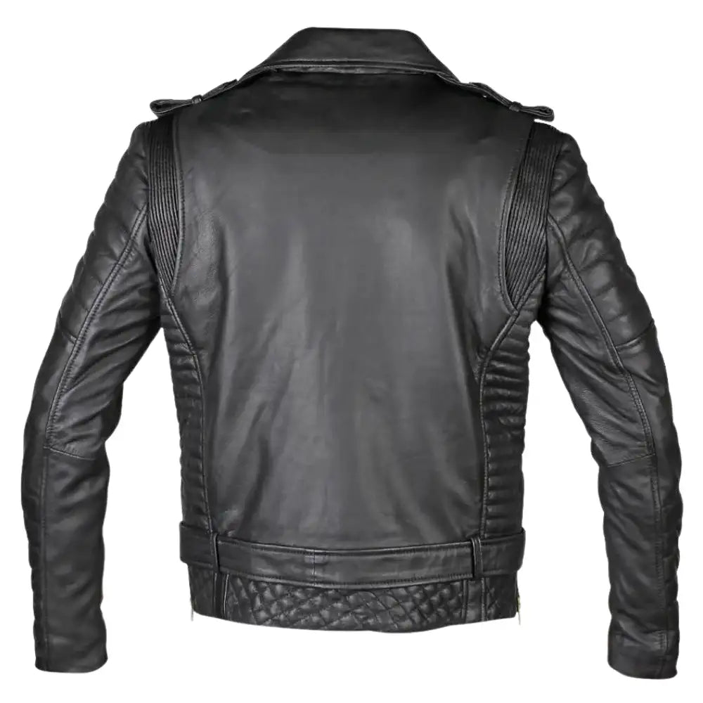 Mercado's Belted & Quilted Leather Biker Jacket