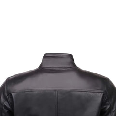 Masons Black Bomber Style Leather Jacket