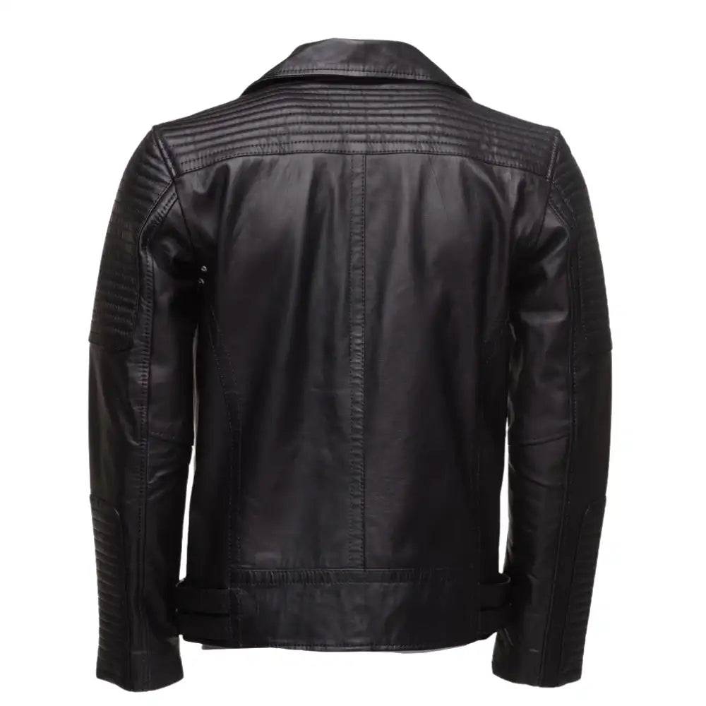 Micheals Snap Buttoned Leather Biker Jacket