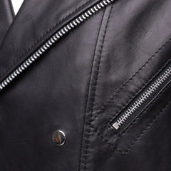 Micheals Snap Buttoned Leather Biker Jacket