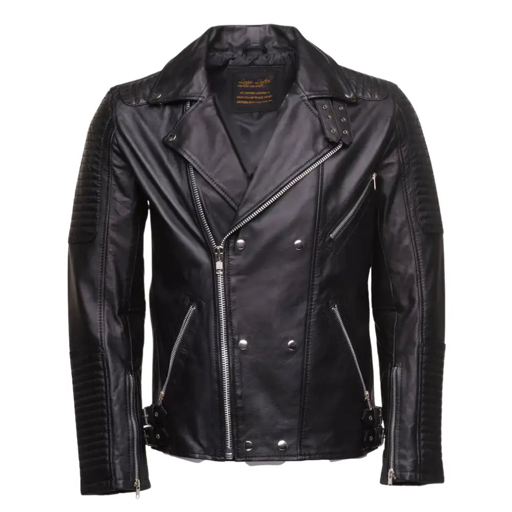 Micheals Snap Buttoned Leather Biker Jacket