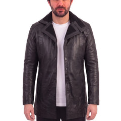 James' Tempest Black Leather Trench Coat