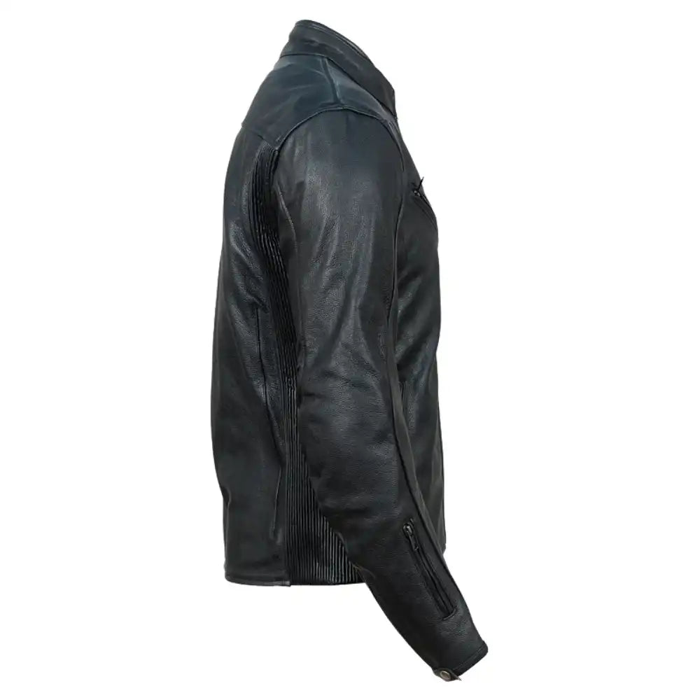 Miles Road Raptor Black Leather Motorcycle Jacket