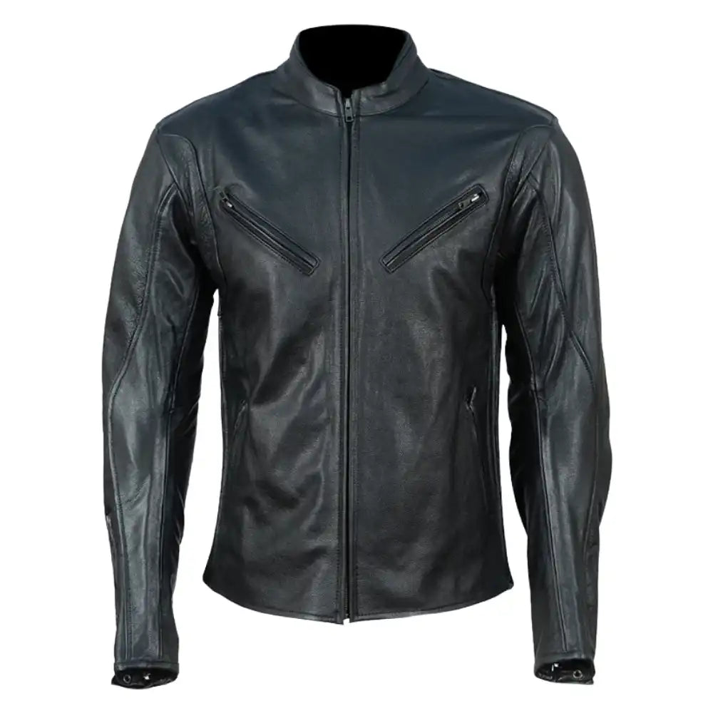 Miles Road Raptor Black Leather Motorcycle Jacket