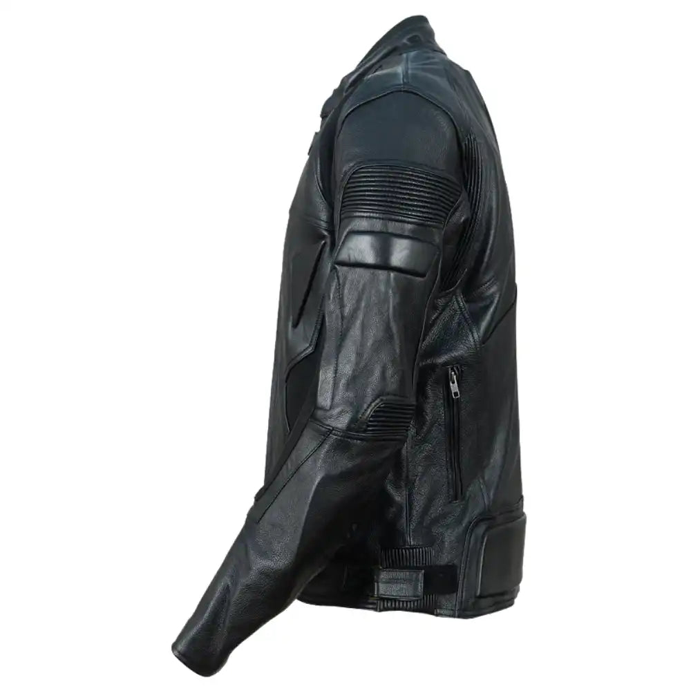 Nathan's Armored Adventure Black Leather Motorcycle Jacket