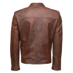 Nick Hawley's Two -Tone brown Cafe racer Leather Jacket