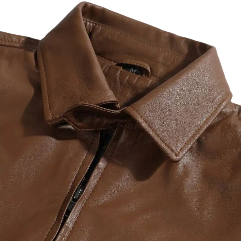 Pierre Brown Leather Jacket