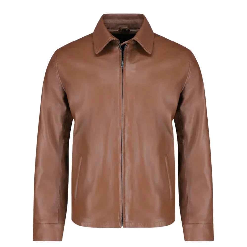 Pierre Brown Leather Jacket
