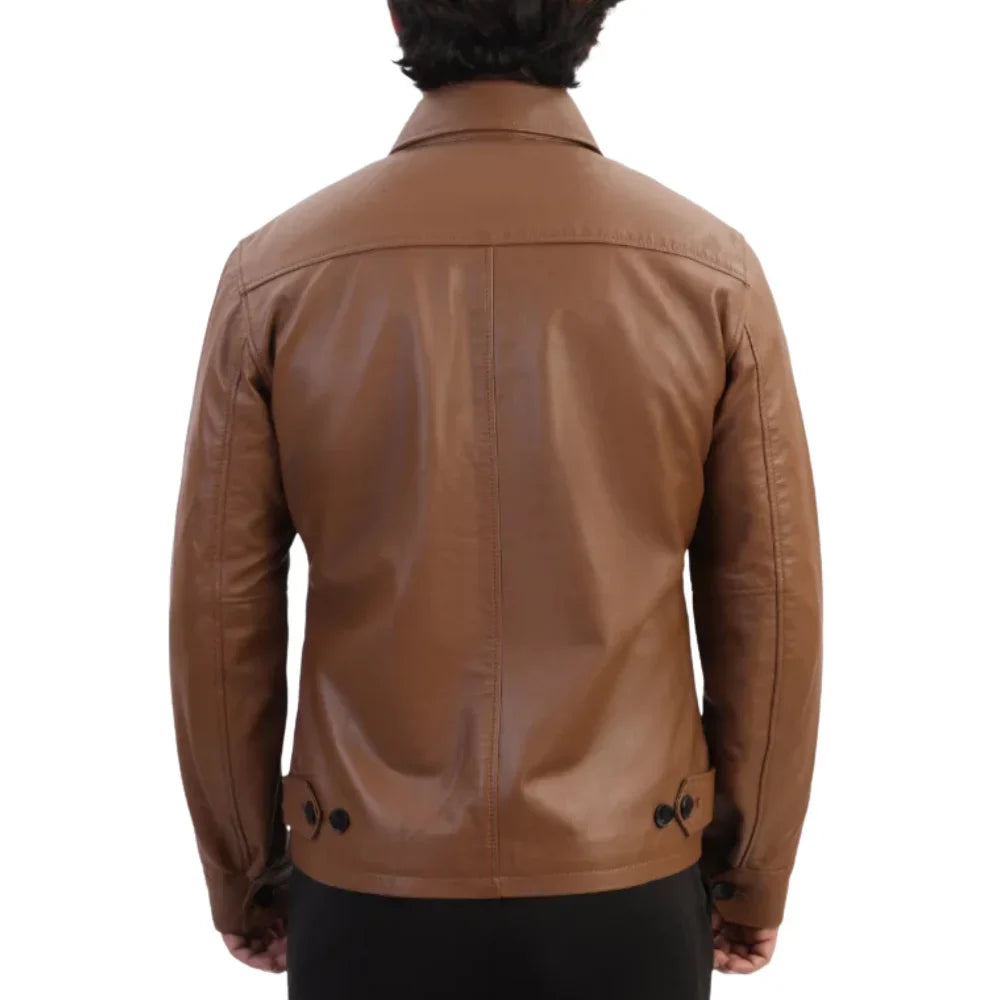 Pierre Brown Leather Jacket