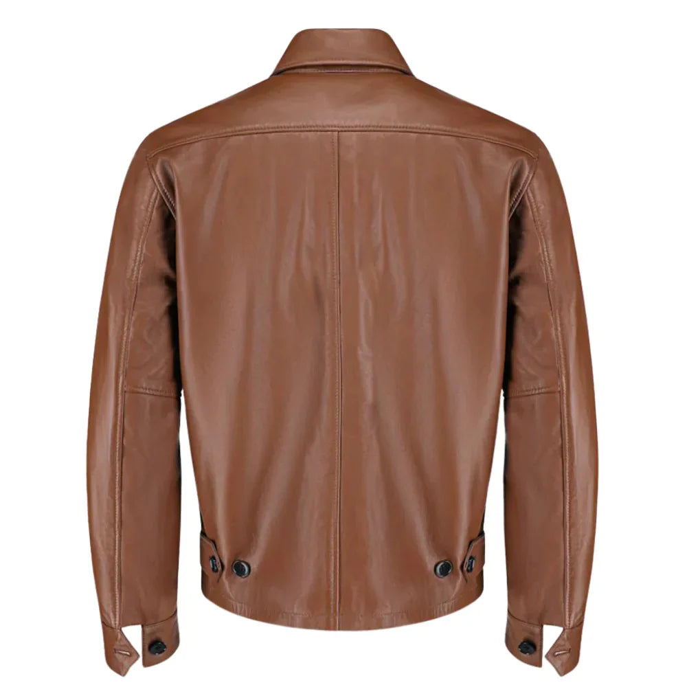 Pierre Brown Leather Jacket