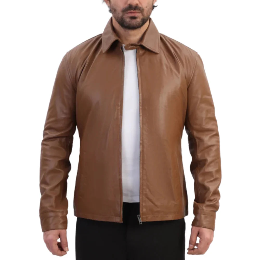 Pierre Brown Leather Jacket