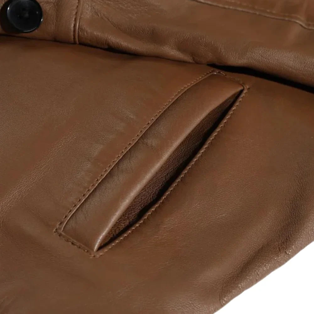 Pierre Brown Leather Jacket